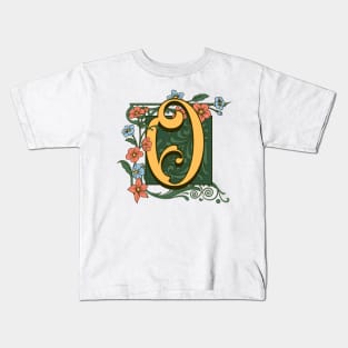 Art Nouveau Letter O, Ornamental Letter O, Art Deco Kids T-Shirt